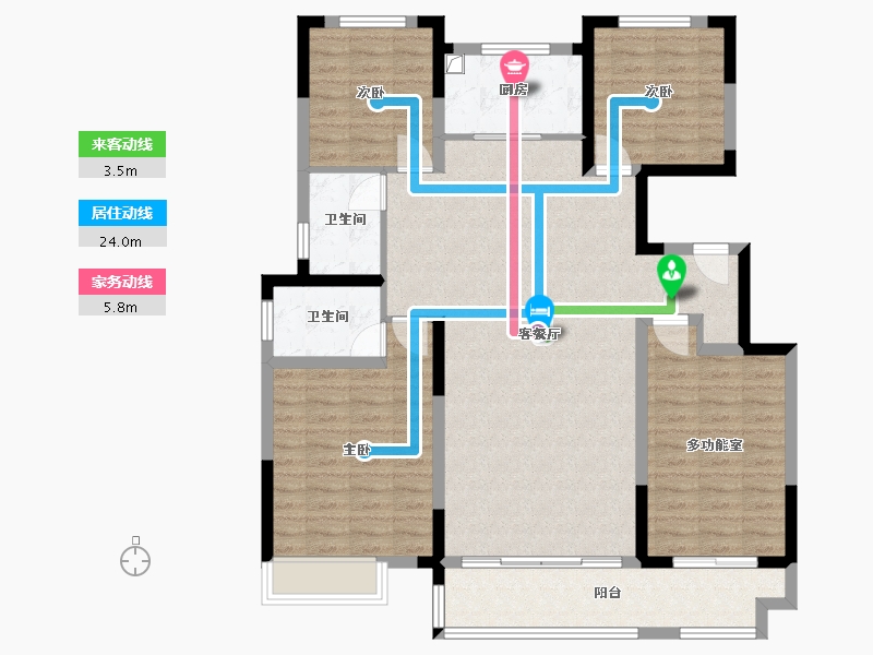 山东省-潍坊市-华邦旭馨园-132.24-户型库-动静线