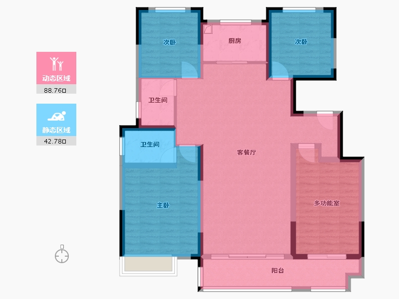 山东省-潍坊市-华邦旭馨园-132.24-户型库-动静分区