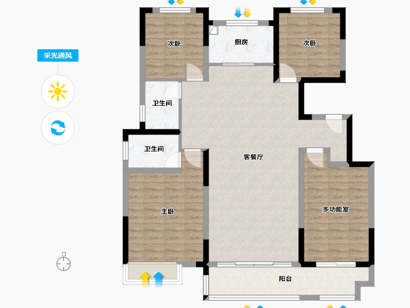 山东省-潍坊市-华邦旭馨园-132.24-户型库-采光通风