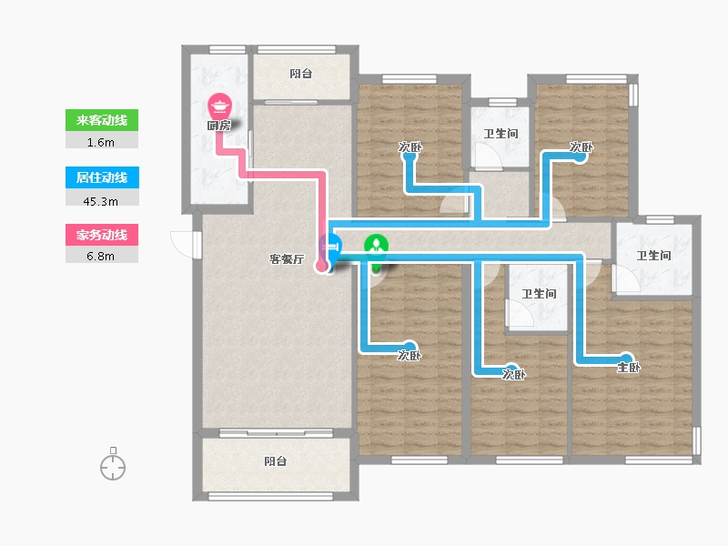 广西壮族自治区-河池市-寿源壹号-144.10-户型库-动静线