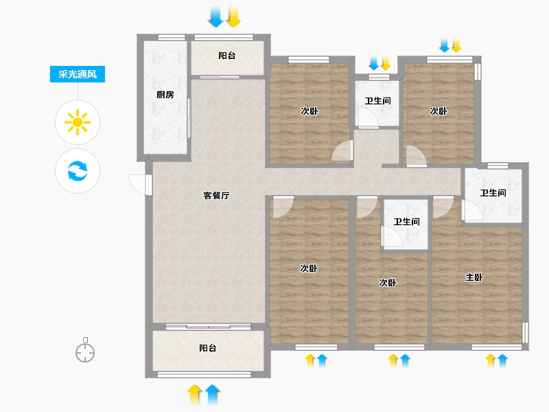 广西壮族自治区-河池市-寿源壹号-144.10-户型库-采光通风