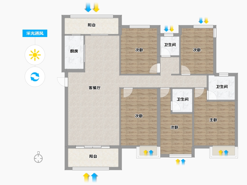 广西壮族自治区-河池市-寿源壹号-144.10-户型库-采光通风