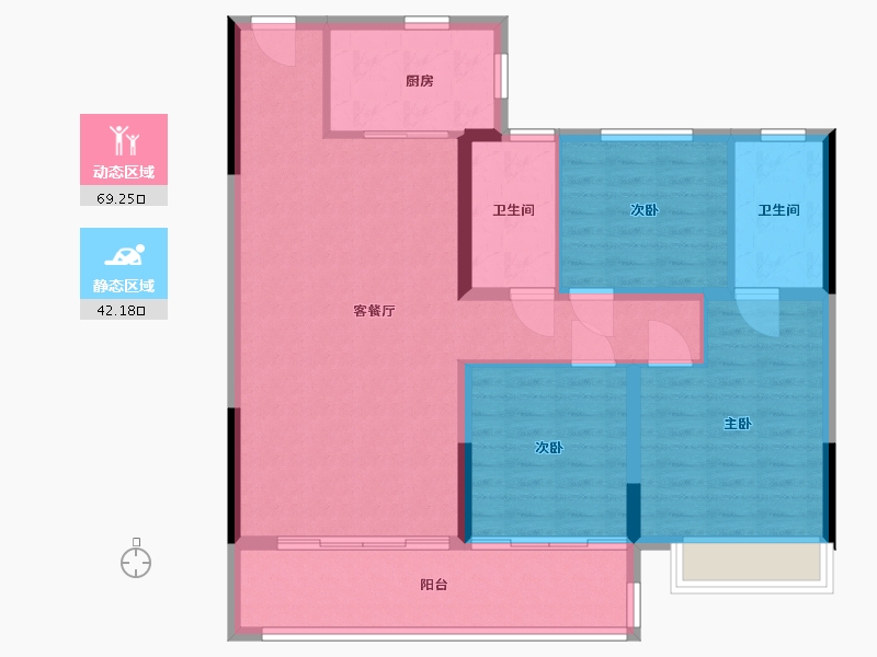 山东省-潍坊市-中房爱悦城-100.80-户型库-动静分区