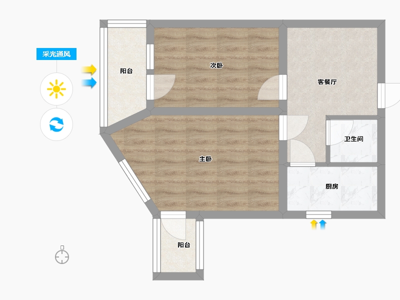 北京-北京市-南三环中路15号院-45.00-户型库-采光通风