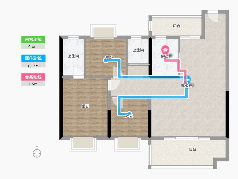 湖北省-宜昌市-凤凰城一期-105.23-户型库-动静线