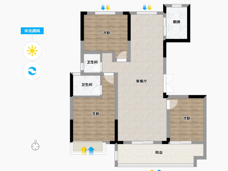 河南省-南阳市-东正颐和府-99.00-户型库-采光通风