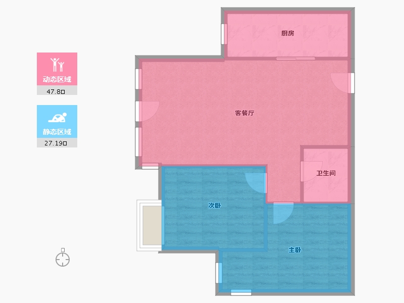 河北省-石家庄市-奥北公元-一区-70.00-户型库-动静分区