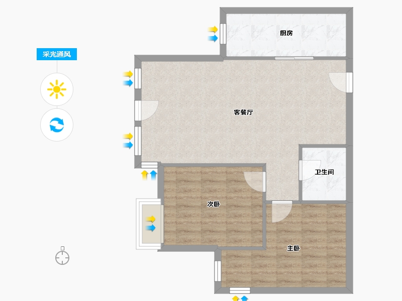 河北省-石家庄市-奥北公元-一区-70.00-户型库-采光通风