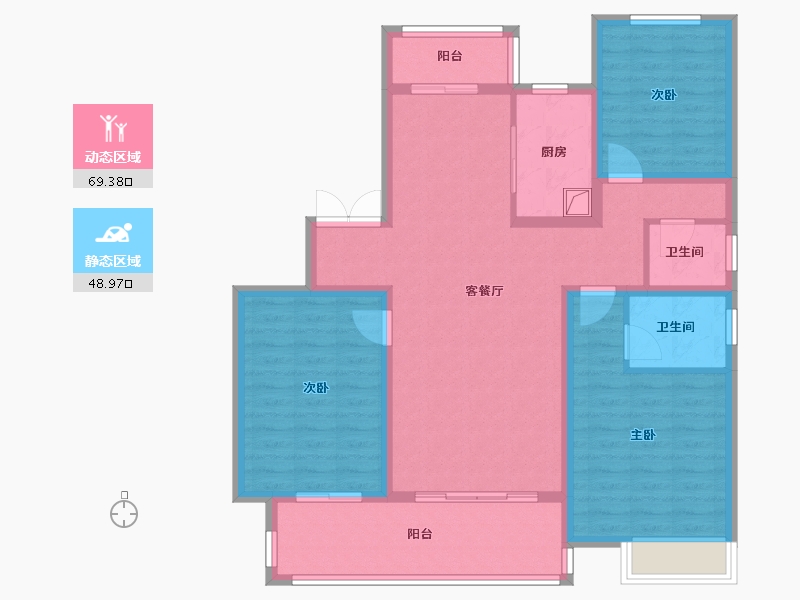 河南省-驻马店市-中蓝香溪湾-105.60-户型库-动静分区