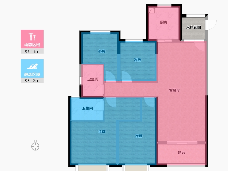 陕西省-西安市-华润置地未来城DK5-114.40-户型库-动静分区