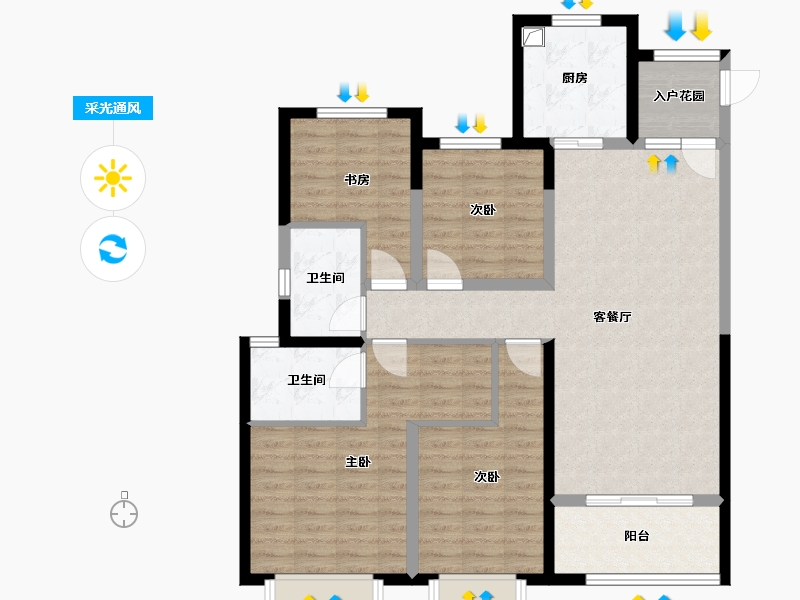 陕西省-西安市-华润置地未来城DK5-114.40-户型库-采光通风