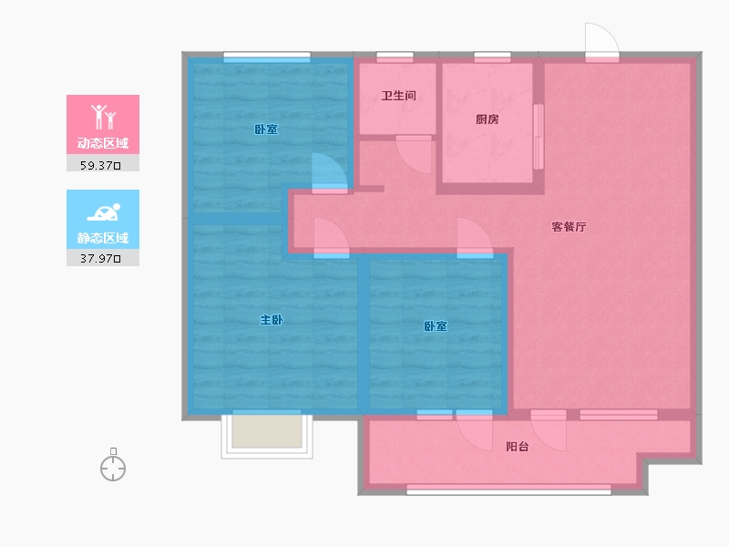 山东省-济宁市-风华里-86.40-户型库-动静分区