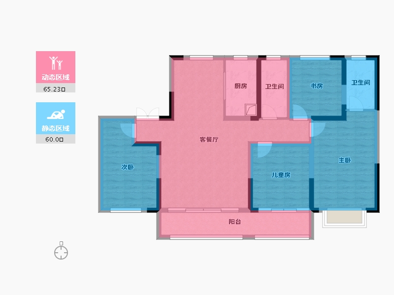 河北省-衡水市-悦湖庄园-129.60-户型库-动静分区