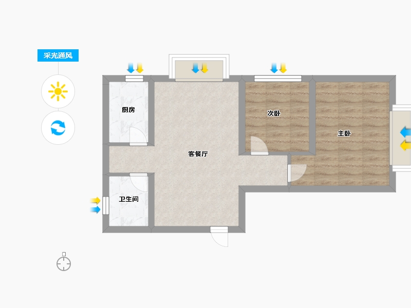 山西省-太原市-华峪南区-53.18-户型库-采光通风