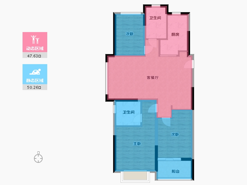 浙江省-金华市-建投秦塘府-88.00-户型库-动静分区