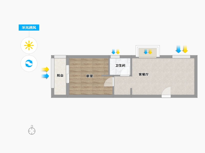 福建省-福州市-凯佳江南江南里-34.95-户型库-采光通风