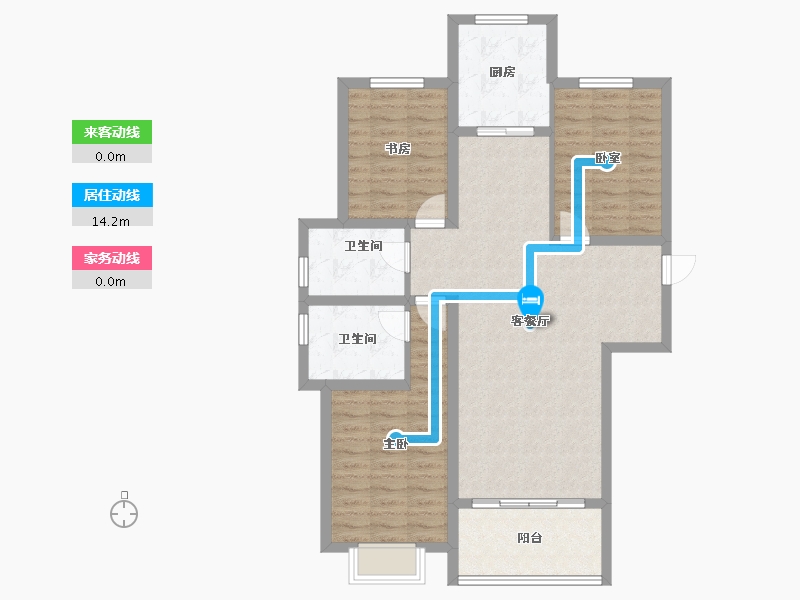 陕西省-宝鸡市-龙泉尚居-97.46-户型库-动静线