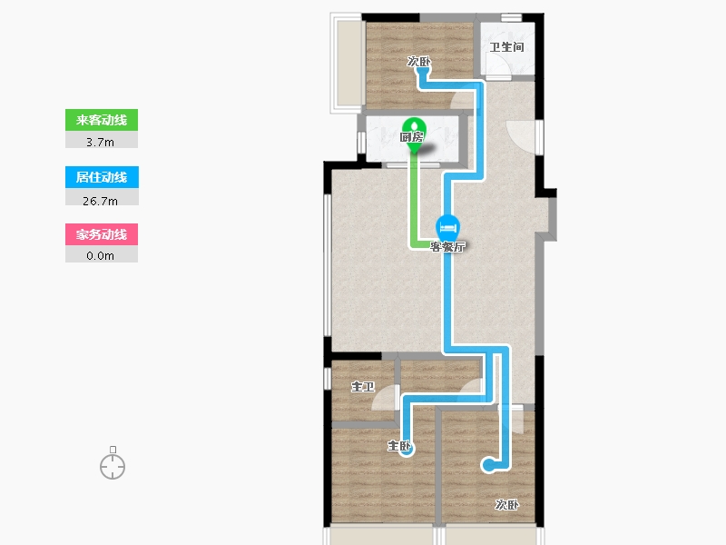 陕西省-西安市-华润置地港悦城嘉悦-85.60-户型库-动静线