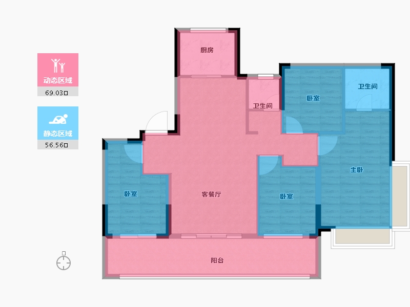 浙江省-台州市-方远建发·缦云-114.00-户型库-动静分区