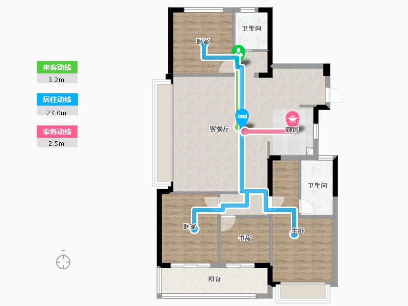 浙江省-杭州市-保利恒尊·崇璟和颂府-106.36-户型库-动静线