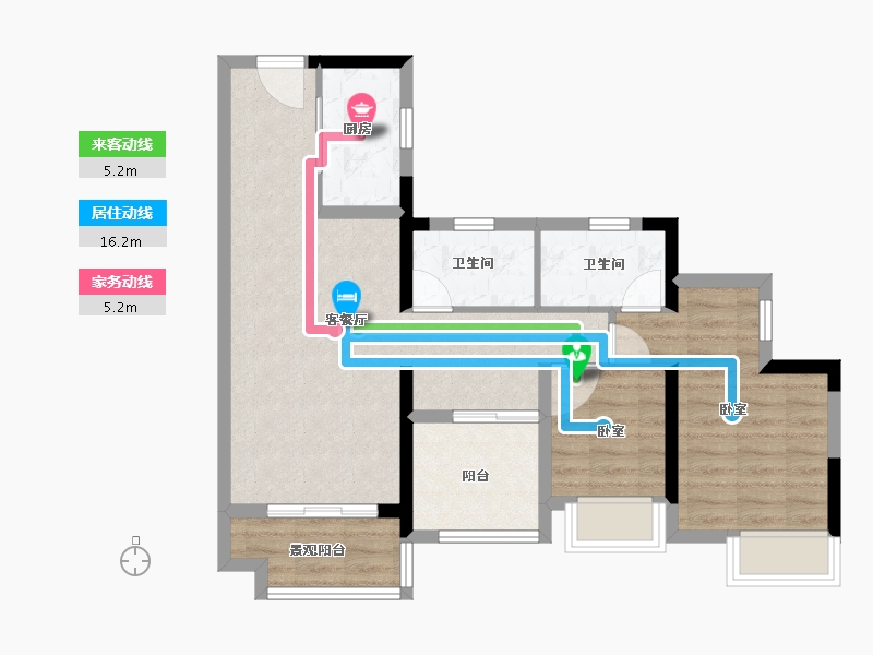 广东省-广州市-绿城·江府海棠-70.00-户型库-动静线