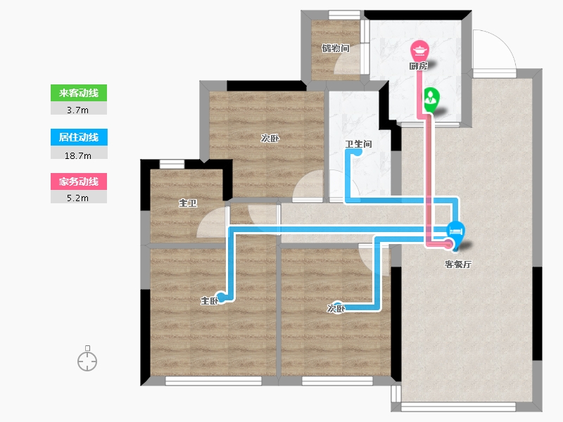 四川省-成都市-国投新希望锦和府-74.40-户型库-动静线