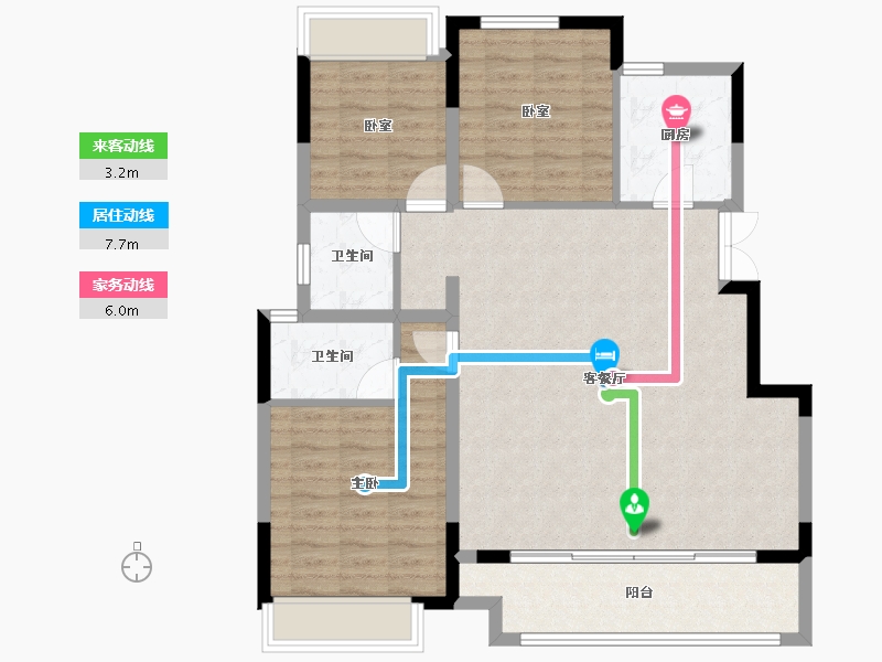 江苏省-苏州市-紫锦墅院-100.00-户型库-动静线