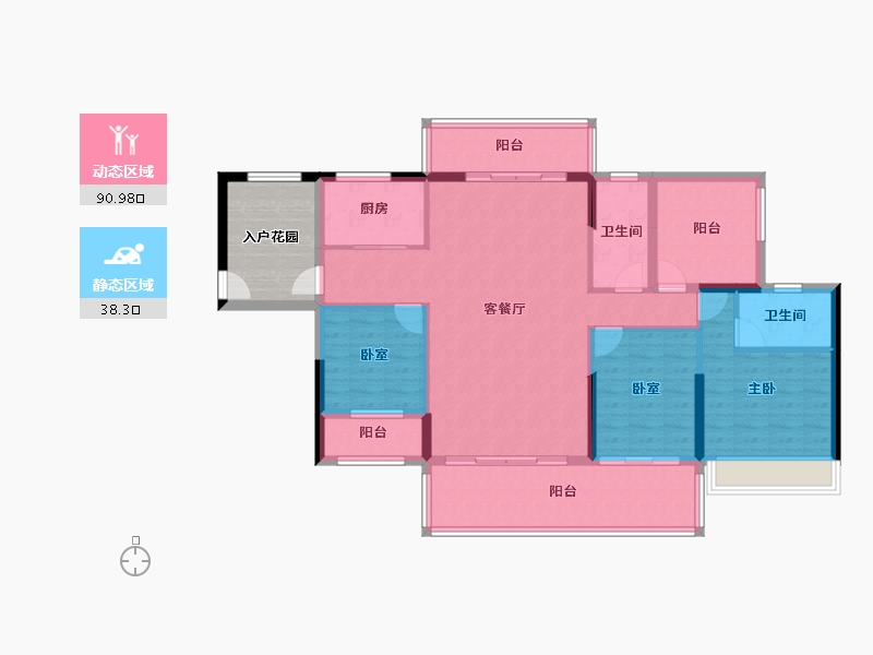 广东省-汕尾市-领航珑璟府-125.19-户型库-动静分区