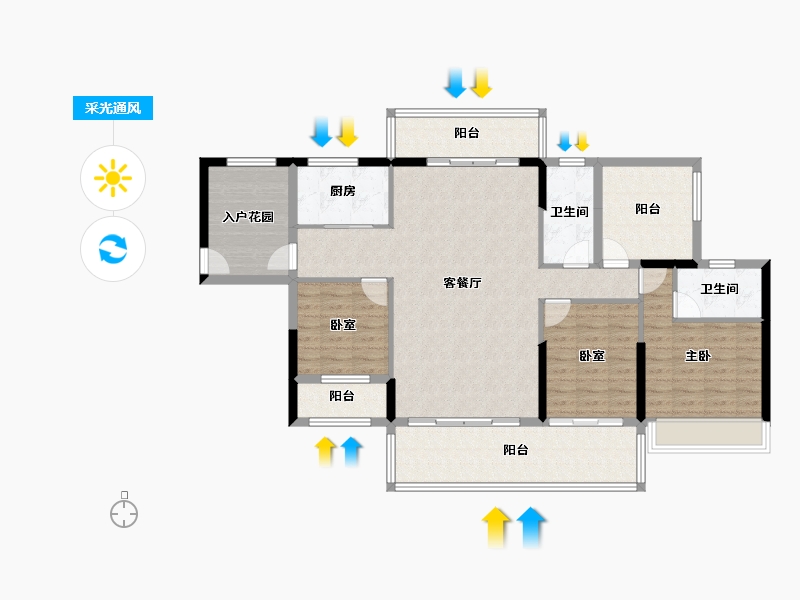 广东省-汕尾市-领航珑璟府-125.19-户型库-采光通风