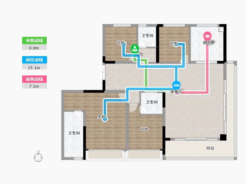 浙江省-杭州市-樾章璟琇名邸-152.01-户型库-动静线