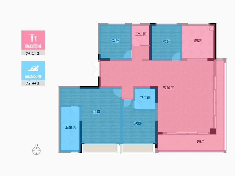 浙江省-杭州市-樾章璟琇名邸-152.01-户型库-动静分区