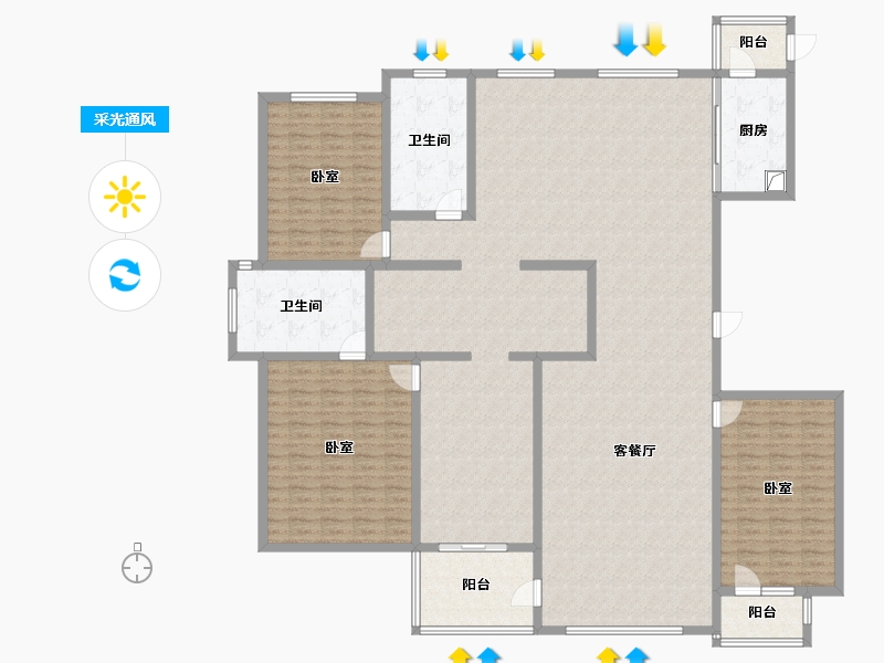 山东省-滨州市-富海观岳-229.81-户型库-采光通风