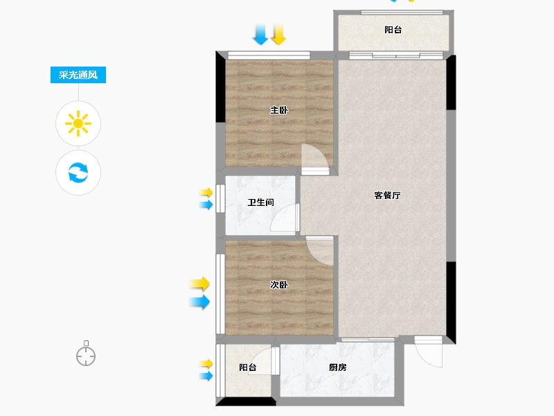 四川省-成都市-锦绣世家-58.38-户型库-采光通风