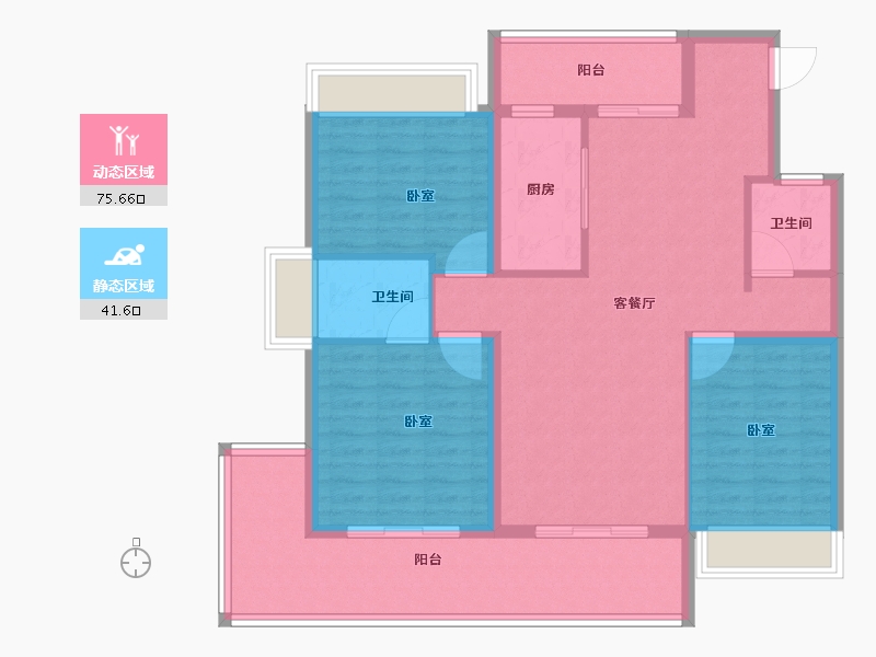 河南省-南阳市-金水港-105.60-户型库-动静分区