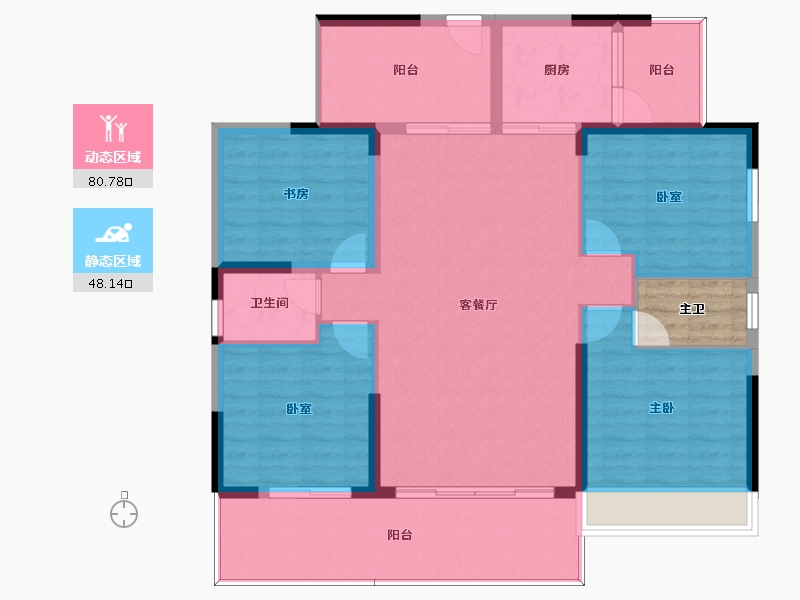 广东省-汕尾市-领航珑璟府-121.29-户型库-动静分区