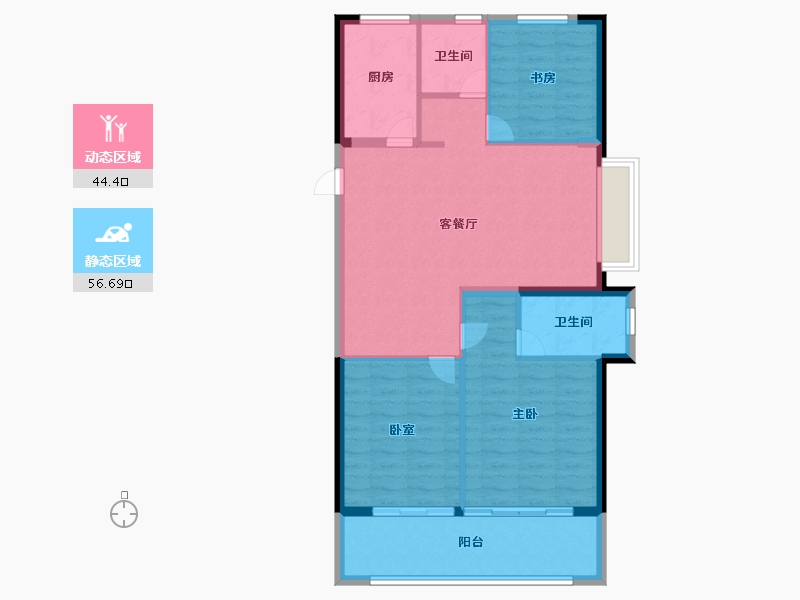 浙江省-宁波市-璟辰府-92.00-户型库-动静分区