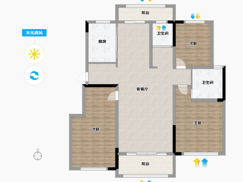 河南省-驻马店市-清河簏岸-130.00-户型库-采光通风