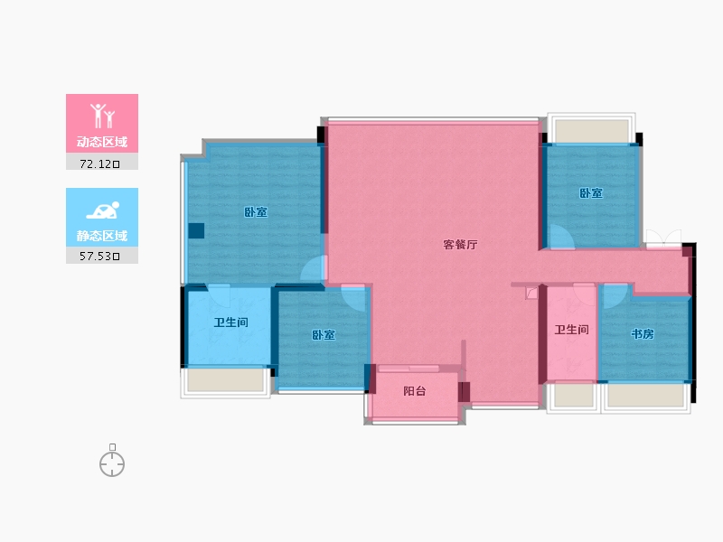 广东省-珠海市-横琴华发金融城·横琴玺-116.93-户型库-动静分区