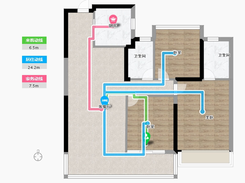 浙江省-温州市-滨江壹号-88.00-户型库-动静线