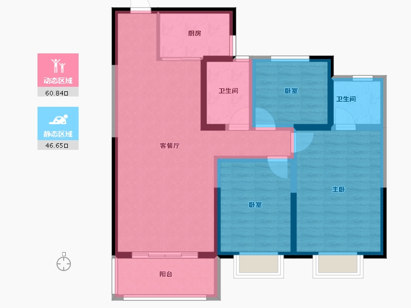 山西省-运城市-都市花园春天里-96.00-户型库-动静分区