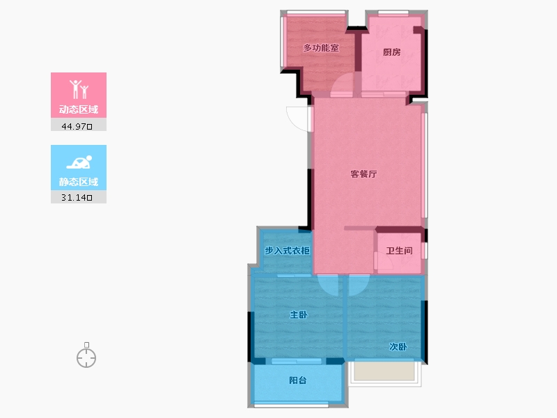 上海-上海市-中铁建万科朗拾花语-68.00-户型库-动静分区