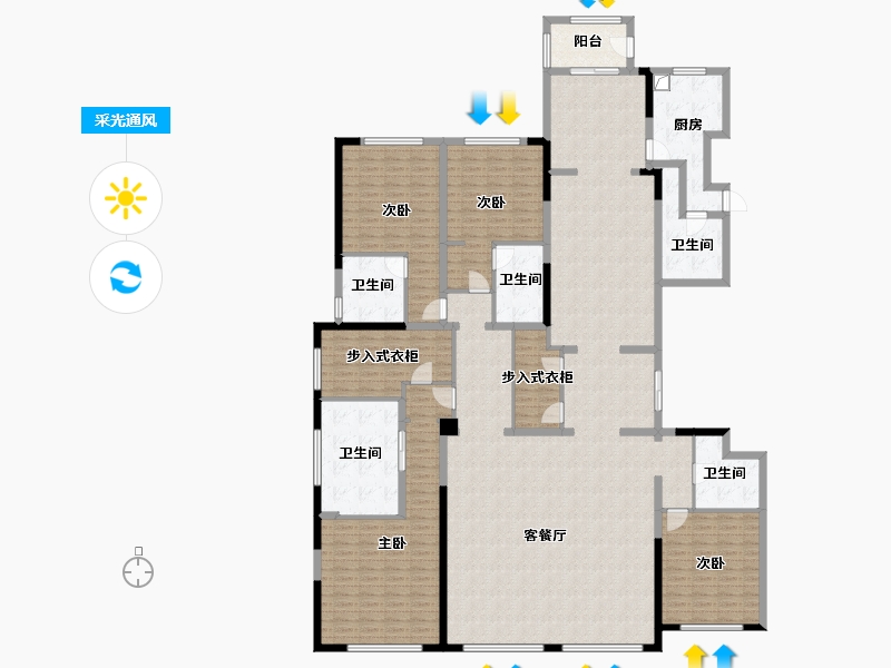 上海-上海市-融创外滩壹号院-267.01-户型库-采光通风