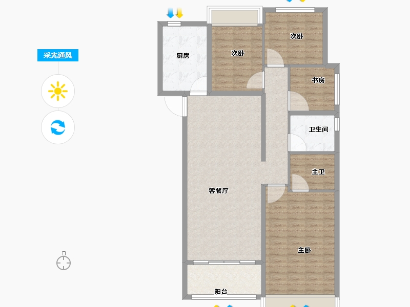 山东省-济南市-济南悦珑台-116.00-户型库-采光通风