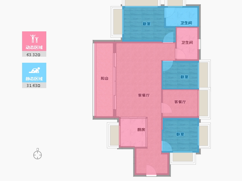 广东省-深圳市-润宏城-85.60-户型库-动静分区