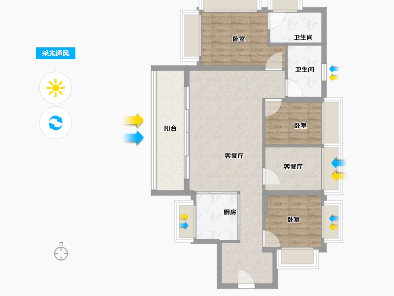 广东省-深圳市-润宏城-85.60-户型库-采光通风