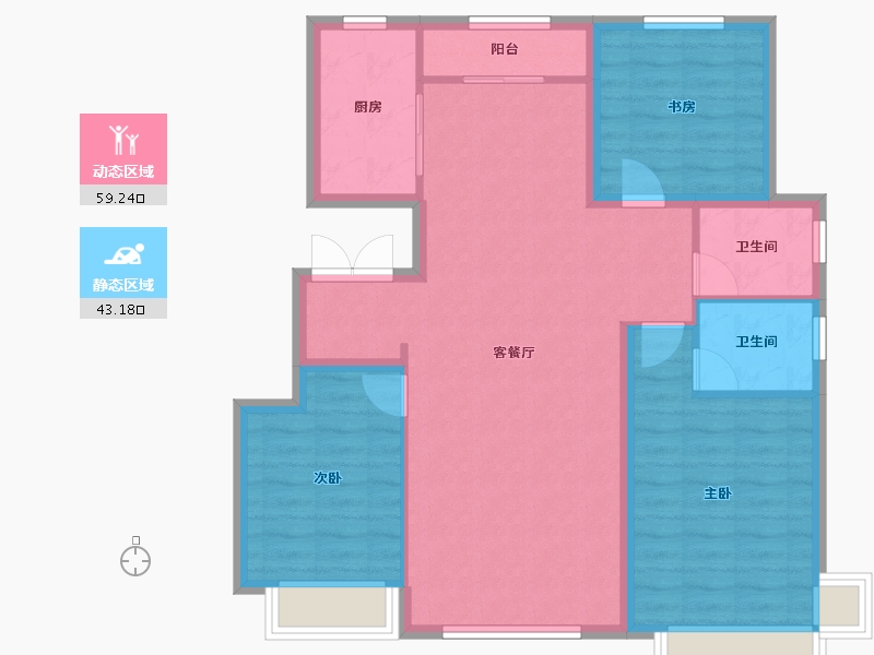 内蒙古自治区-通辽市-通辽·桃花源-92.51-户型库-动静分区