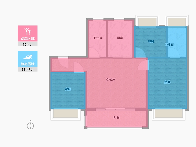 上海-上海市-浦发东望-80.00-户型库-动静分区