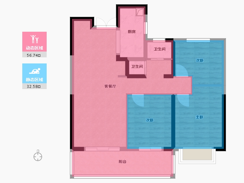 湖北省-宜昌市-运河名都-82.40-户型库-动静分区