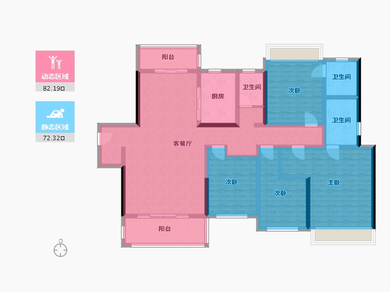 湖南省-永州市-北美枫景-137.51-户型库-动静分区