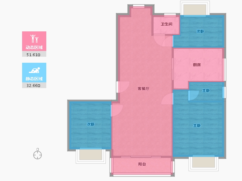 江苏省-宿迁市-碧桂园南城首府-114.64-户型库-动静分区